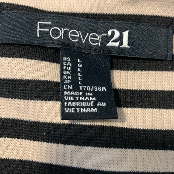 Forever 21 Striped Dress Women’s Large with Back Zipper Body Con - Picture 4 of 4